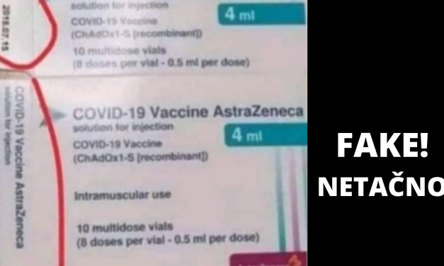 Astrazeneca pakovanje: Lažna fotografija kao argument za lažnu vijest o vakcini Astra Zeneca