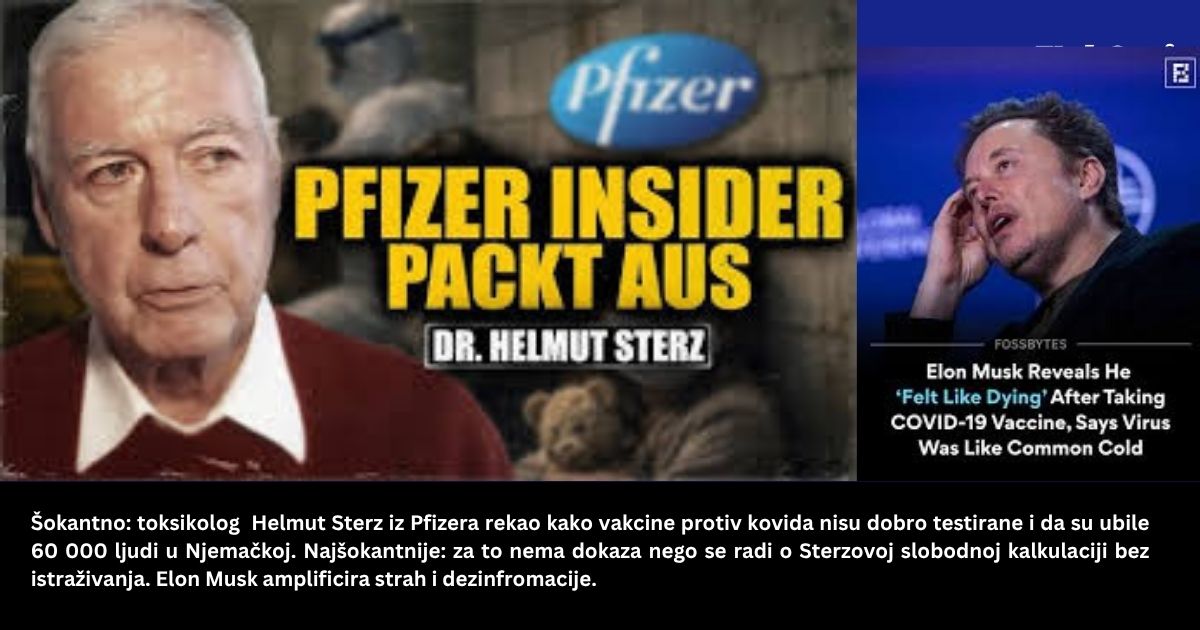 Helmut Sterz, Pfizerov toksikolog i tvrdnje oko kovid vakcina i smrtnosti